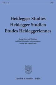 Cover von Heidegger Studies - Heidegger Studien - Etudes Heideggeriennes.