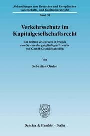Cover von Verkehrsschutz im Kapitalgesellschaftsrecht