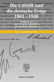 Cover von Die UdSSR und die deutsche Frage 1941-1949