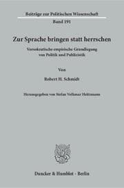 Cover von Zur Sprache bringen statt herrschen.