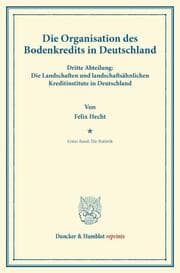 Cover von Die Organisation des Bodenkredits in Deutschland.