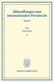 Cover von Abhandlungen zum internationalen Privatrecht.