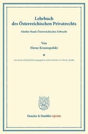 Cover von Lehrbuch des Österreichischen Privatrechts.