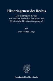 Cover von Historiogenese des Rechts