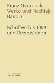 Cover von Franz Overbeck: Werke und Nachlaß