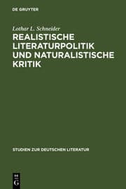 Cover von Realistische Literaturpolitik und naturalistische Kritik