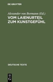 Cover von Vom Laienurteil zum Kunstgefühl