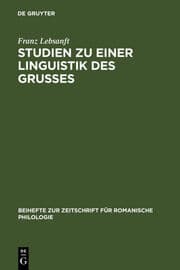 Cover von Studien zu einer Linguistik des Grußes