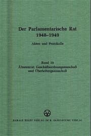 Cover von Ältestenrat, Geschäftsordnungsausschuß und Überleitungsausschuß