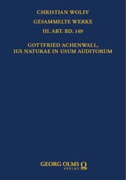 Cover von Gottfried Achenwall, Ius naturae in usum auditorum