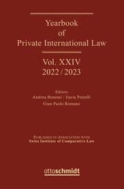 Cover von Yearbook of Private International Law Vol. XIV - 2022/2023