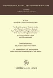 Cover von Sozialleistungen: Strukturen und Selektivitäten