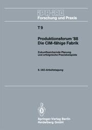 Cover von Produktionsforum 88. Die CIM-fähige Fabrik