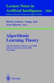 Cover von Algorithmic Learning Theory