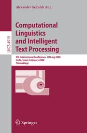 Cover von Computational Linguistics and Intelligent Text Processing