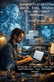 Cover von Romanschreibhilfen von N. Frey, Stephen King und Ernest Hemingway