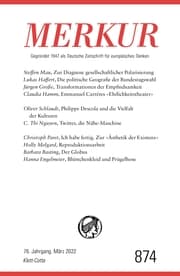 Cover von MERKUR Gegründet 1947 als Deutsche Zeitschrift für europäisches Denken - 3/2022