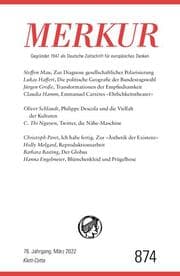 Cover von MERKUR Gegründet 1947 als Deutsche Zeitschrift für europäisches Denken - 3/2022