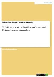 Cover von Verhältnis von virtuellen Unternehmen und Unternehmensnetzwerken