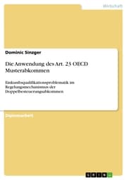 Cover von Die Anwendung des Art. 23 OECD Musterabkommen