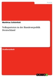 Cover von Volksparteien in der Bundesrepublik Deutschland