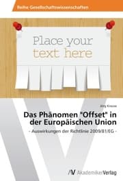 Cover von Das Phänomen 'Offset' in der Europäischen Union