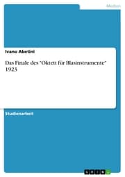 Cover von Das Finale des 'Oktett für Blasinstrumente' 1923