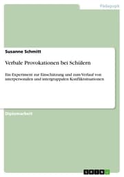 Cover von Verbale Provokationen bei Schülern