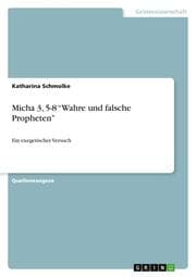 Cover von Micha 3,5-8 Wahre und falsche Propheten