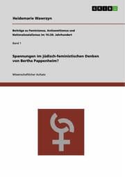 Cover von Spannungen im jüdisch-feministischen Denken von Bertha Pappenheim?