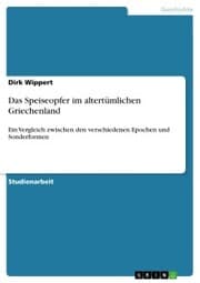 Cover von Das Speiseopfer im altertümlichen Griechenland
