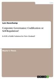 Cover von Corporate Governance: Codification or Self-Regulation?