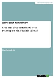 Cover von Elemente einer materialistischen Philosophie bei Johannes Buridan
