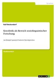 Cover von Kreolistik als Bereich soziolinguistischer Forschung