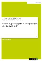 Cover von Seneca's Apocolocyntosis - Interpretation der Kapitel 8 und 9