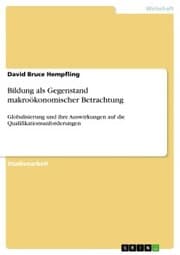 Cover von Bildung als Gegenstand makroökonomischer Betrachtung