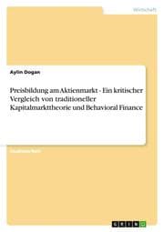 Cover von Preisbildung am Aktienmarkt - Ein kritischer Vergleich von traditioneller Kapitalmarkttheorie und Behavioral Finance