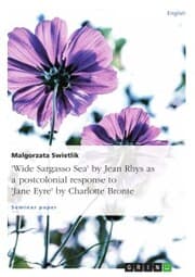 Cover von 'Wide Sargasso Sea' by Jean Rhys as a postcolonial response to 'Jane Eyre' by Charlotte Bronte