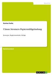 Cover von Ulman Stromers Papiermühlgründung
