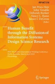 Cover von Human Benefit through the Diffusion of Information Systems Design Science Research