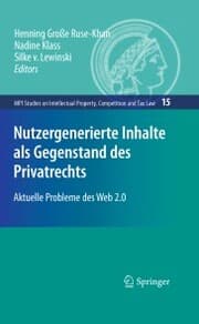 Cover von Nutzergenerierte Inhalte als Gegenstand des Privatrechts