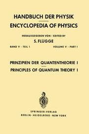 Cover von Prinzipien der Quantentheorie I / Principles of Quantum Theory I
