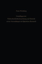 Cover von Grundlagen der Wahrscheinlichkeitsrechnung und Statistik sowie Anwendungen im Operations Research