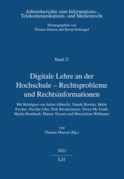 Cover von Digitale Lehre an der Hochschule - Rechtsprobleme und Rechtsinformationen