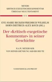 Cover von Der »Kritisch-exegetische Kommentar« in seiner Geschichte