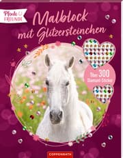 Cover von Malblock mit Glitzersteinchen - Pferdefreunde
