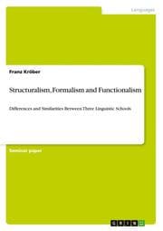 Cover von Structuralism, Formalism and Functionalism