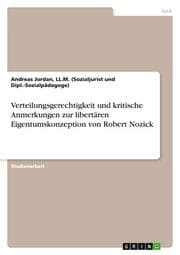 Cover von Verteilungsgerechtigkeit und kritische Anmerkungen zur libertären Eigentumskonzeption von Robert Nozick