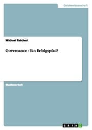 Cover von Governance - Ein Erfolgspfad?