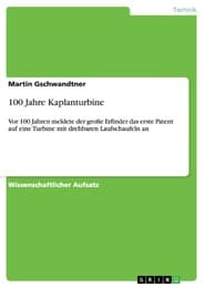 Cover von 100 Jahre Kaplanturbine